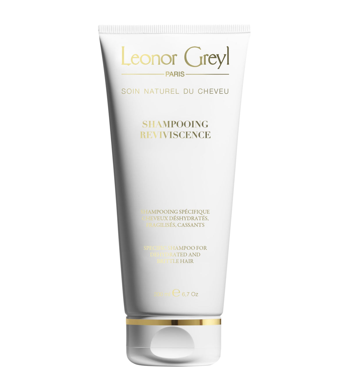 Leonor Greyl Reviviscence shampoo bottle showcases hydrating formula for dry, damaged hair.