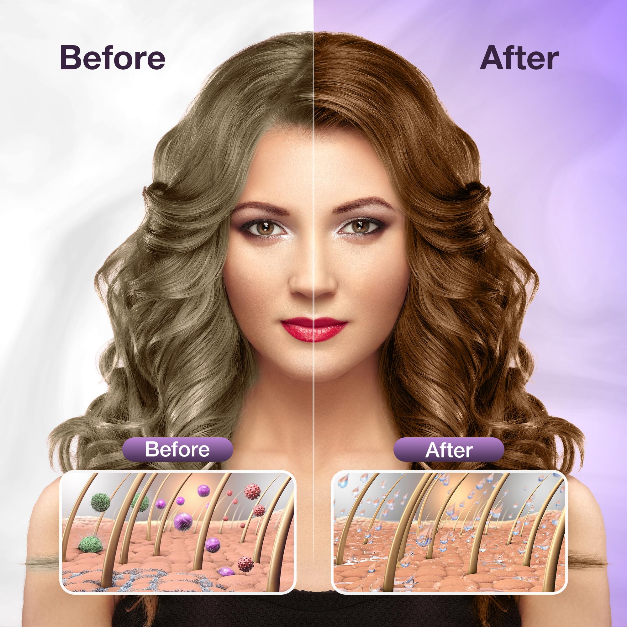 Leorx shampoo being lathered to show quick color refresh