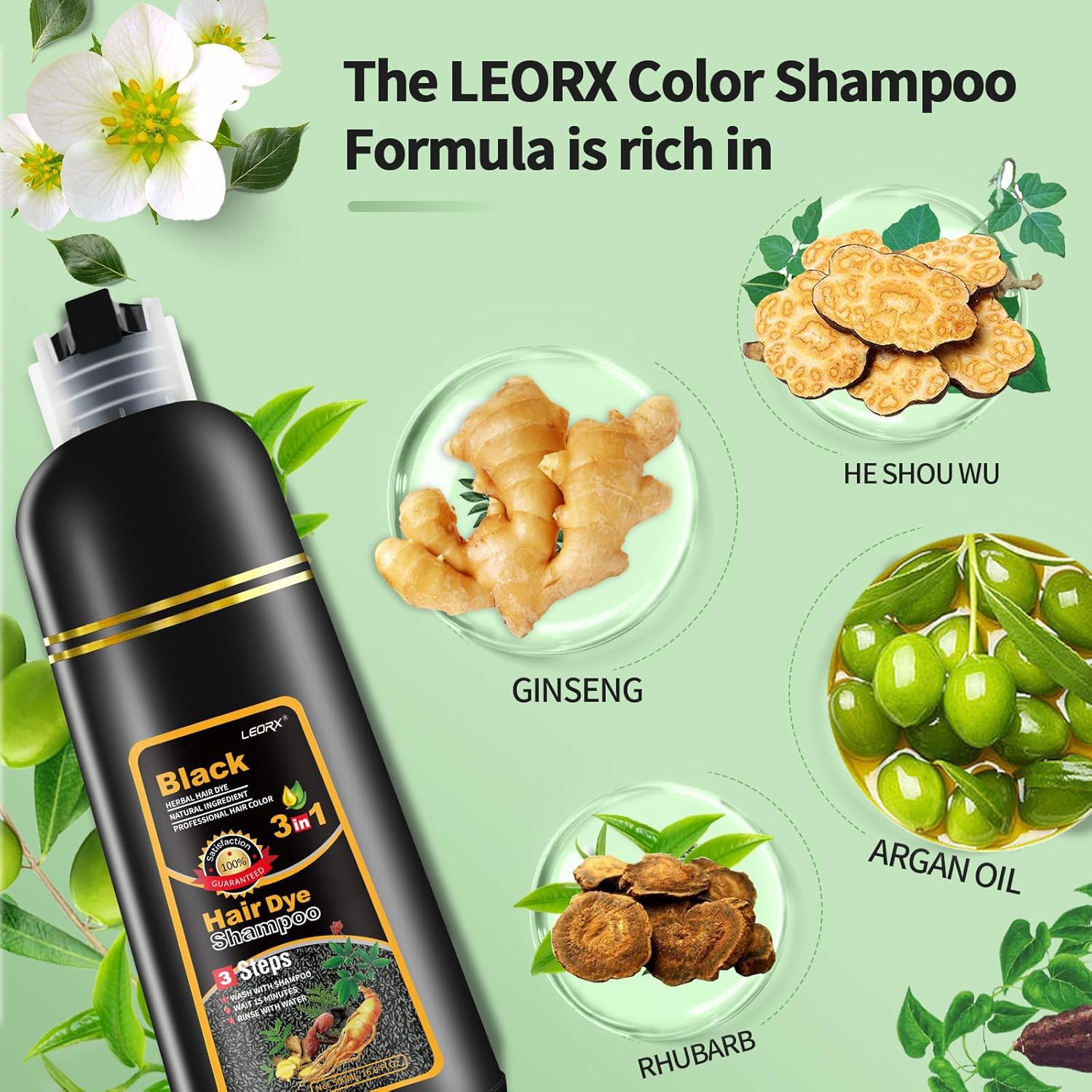 Leorx 3in1 shampoo foam application delivers quick, even color