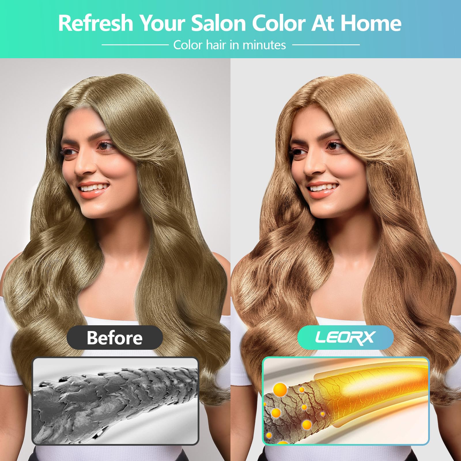 Leorx shampoo dispensing action ready for quick color application