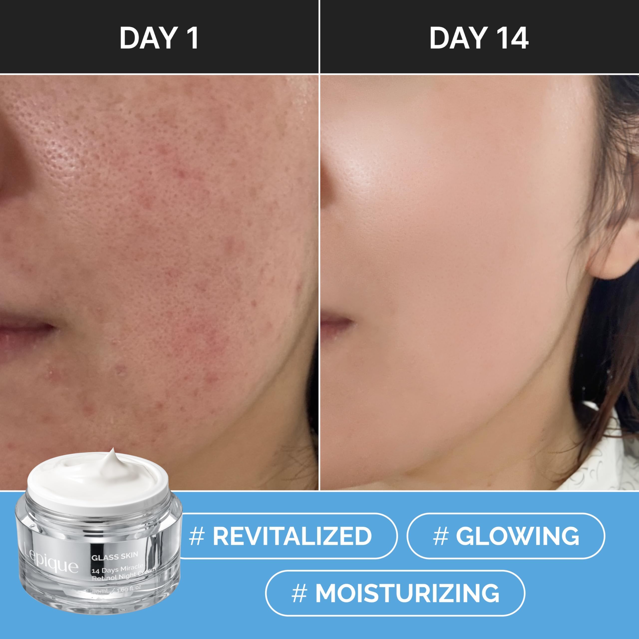 Lepique collagen ingredient detail suggests subtle plump-looking skin