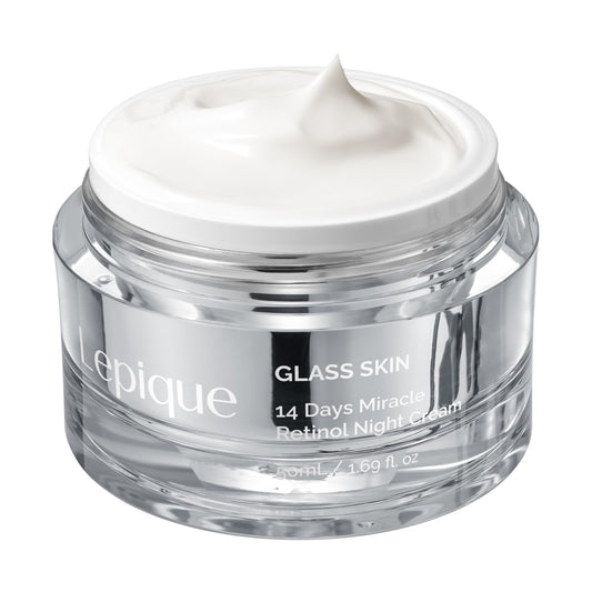Lepique Retinol Night Cream jar – overnight care visually showcased