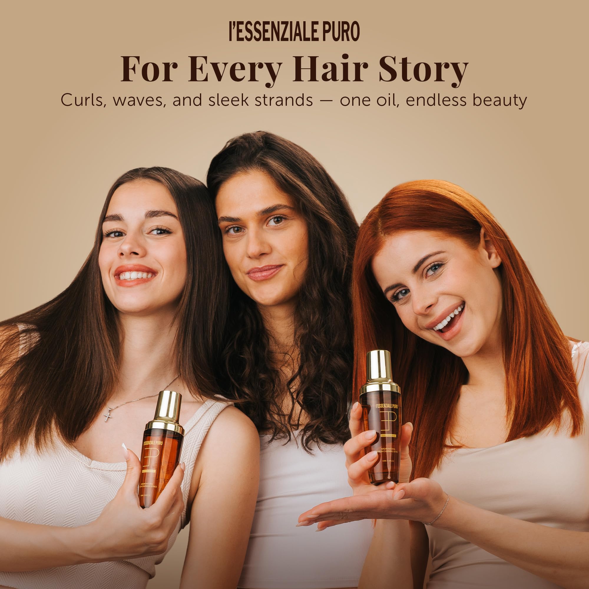 LEPURO frizz-control oil close-up reveals a humidity-resistant finish