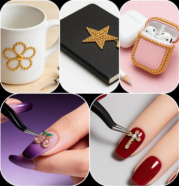 LERBOU tweezers for accurate placement of delicate nail decorations