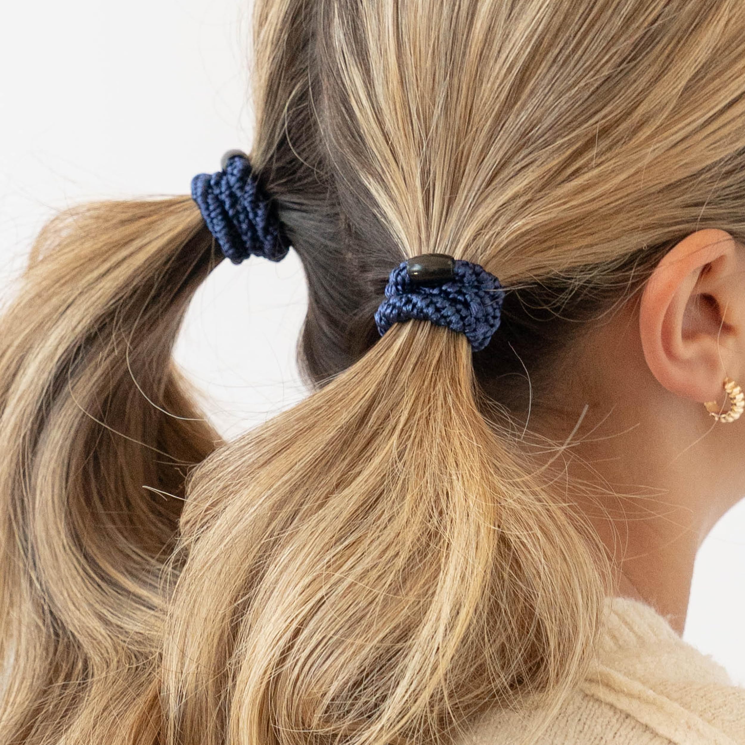 L. Erickson hair ties in brown and black neutral tones for versatile looks