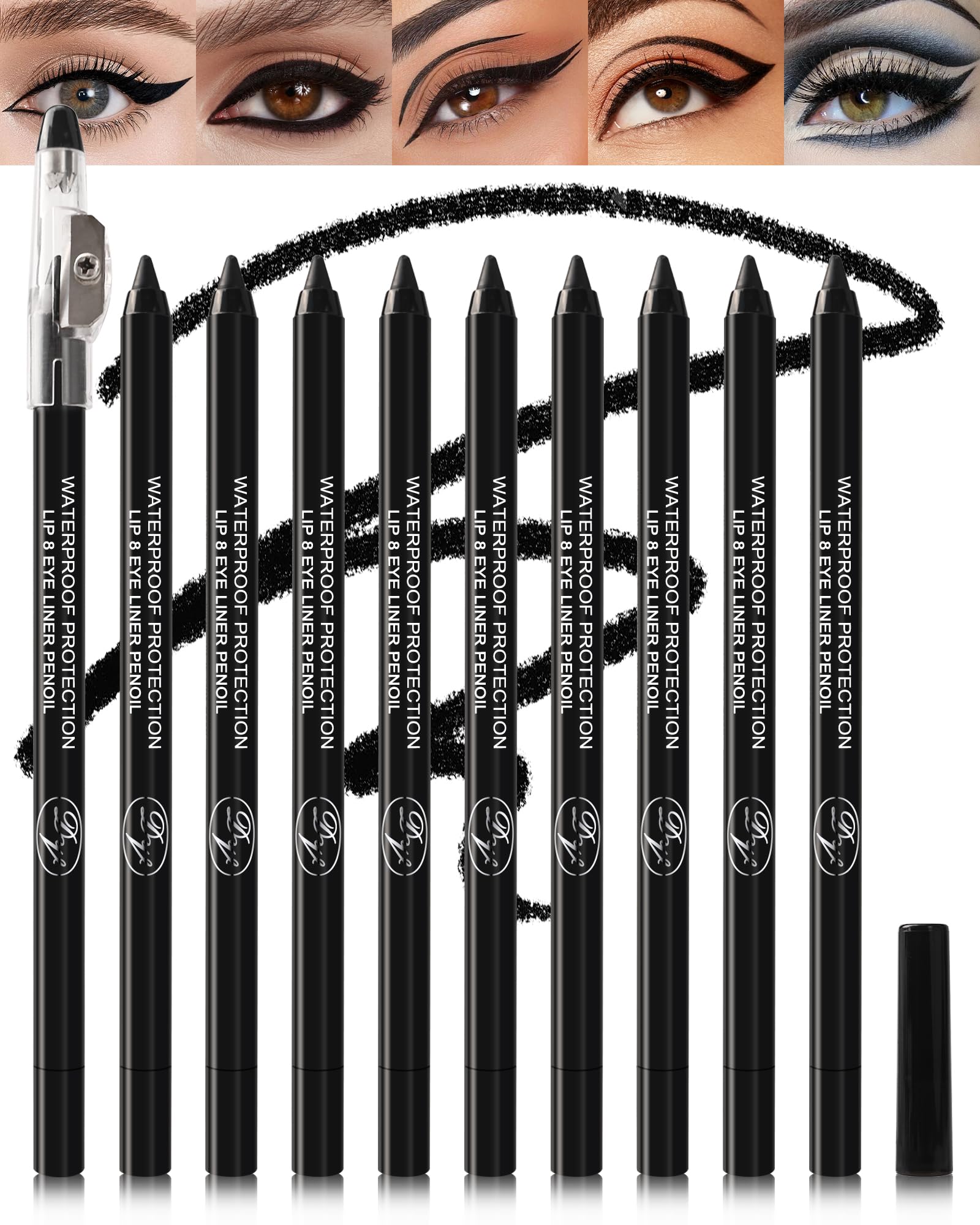 Lestpola 10-piece matte gel eyeliner set with bold pigment for precise all-day looks.