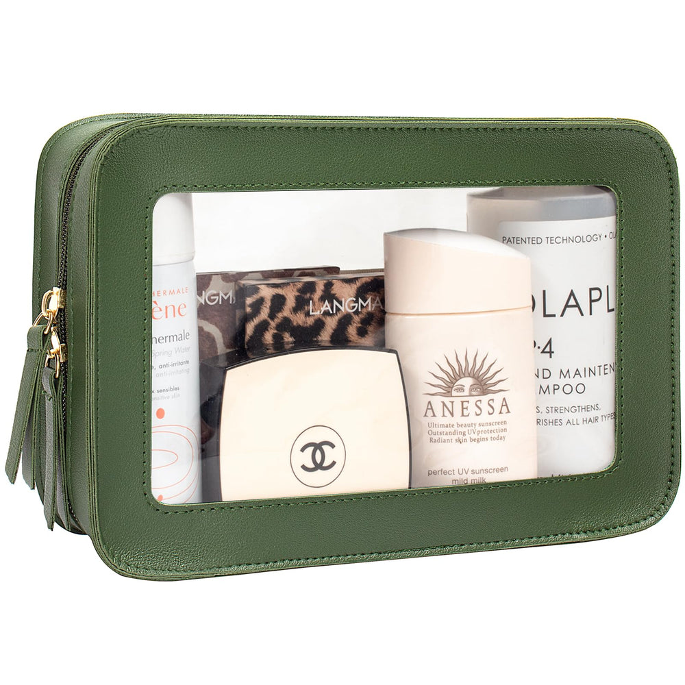 LETGO clear makeup bag with TSA-approved design for quick security checks.