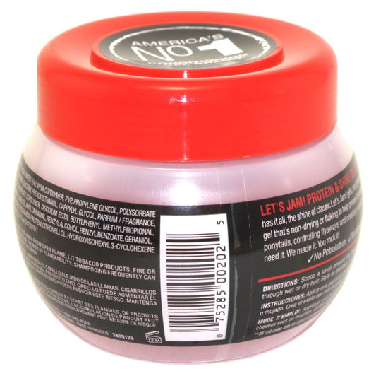 Let's Jam Protein Styling Gel-Mega Hold dispense close-up demonstrates controlled application.