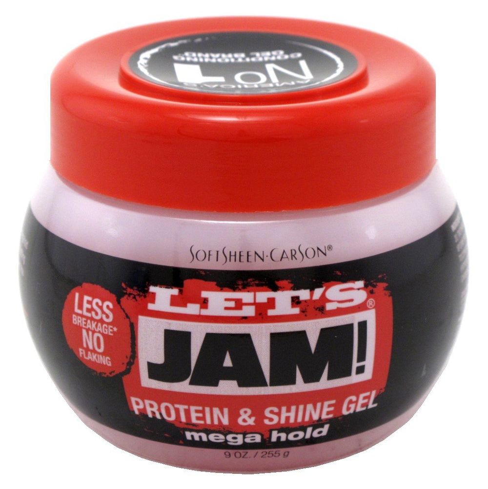Let's Jam Protein Styling Gel-Mega Hold finish adds natural shine.