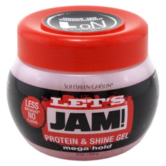Let's Jam Protein Styling Gel-Mega Hold finish adds natural shine.
