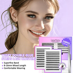 Leurforu waterproof long-wear lash clusters ideal for daily wear.