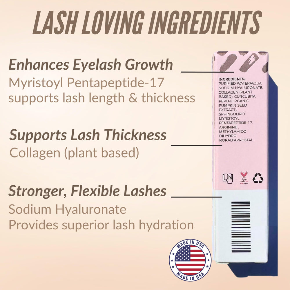 LeVaye Show Lash Serum tube and cap with clean, premium finish.