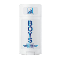 Level Up boys deodorant packaging in kid-friendly design for daily use.