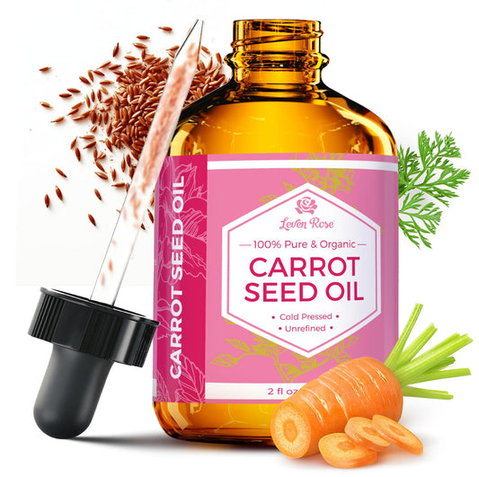 Leven Rose Carrot Seed Oil bottle for daily skin nourishment and moisturization.