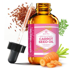 Leven Rose Carrot Seed Oil bottle for pure facial hydration.