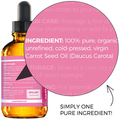 Leven Rose Carrot Seed Oil pour shows convenient scalp massage use.
