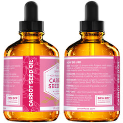 Leven Rose Carrot Seed Oil improves skin texture and balance.