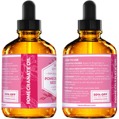 Leven Rose Pomegranate Oil on hair adding natural shine and vitality