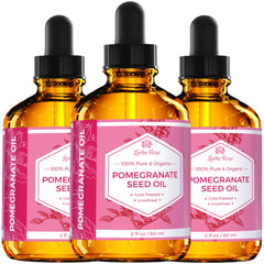 Leven Rose Pomegranate Oil ingredients label showing 100% pure seed oil