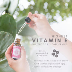 Leven Rose Prickly Pear Seed Oil texture close-up highlights non-greasy, silky finish.