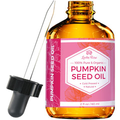 Leven Rose pumpkin seed oil bottle for skin hydration and hair nourishment.
