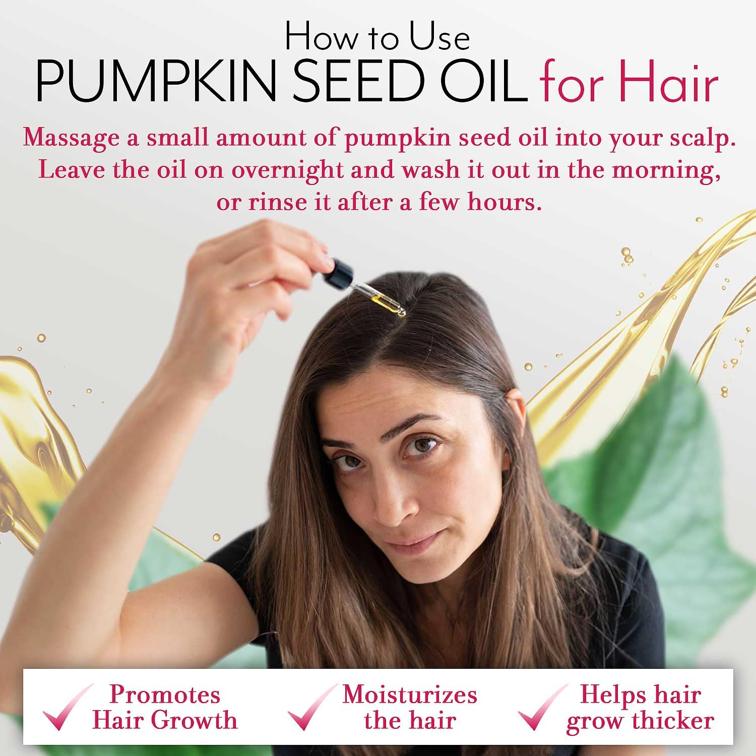 Scalp massage with Leven Rose pumpkin seed oil for healthier follicles.