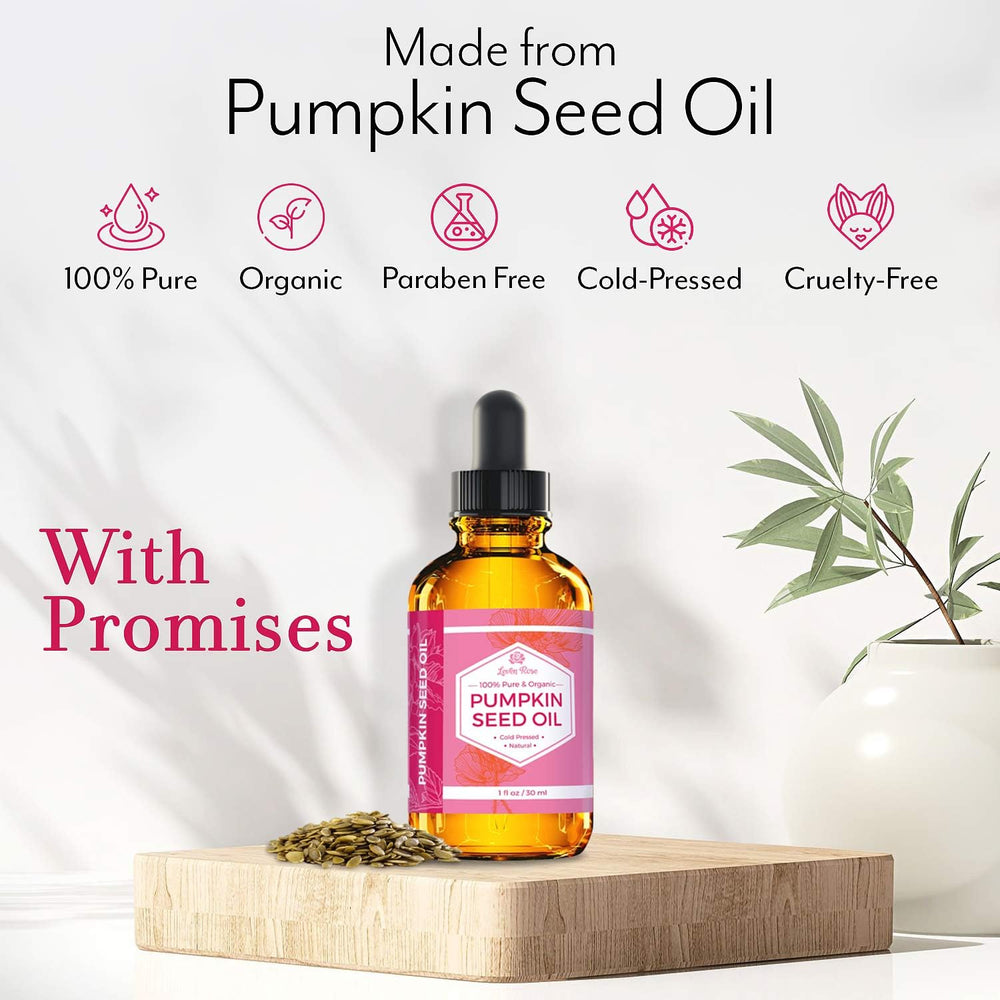 Pumpkin seed oil texture close-up highlighting pure unrefined formula.