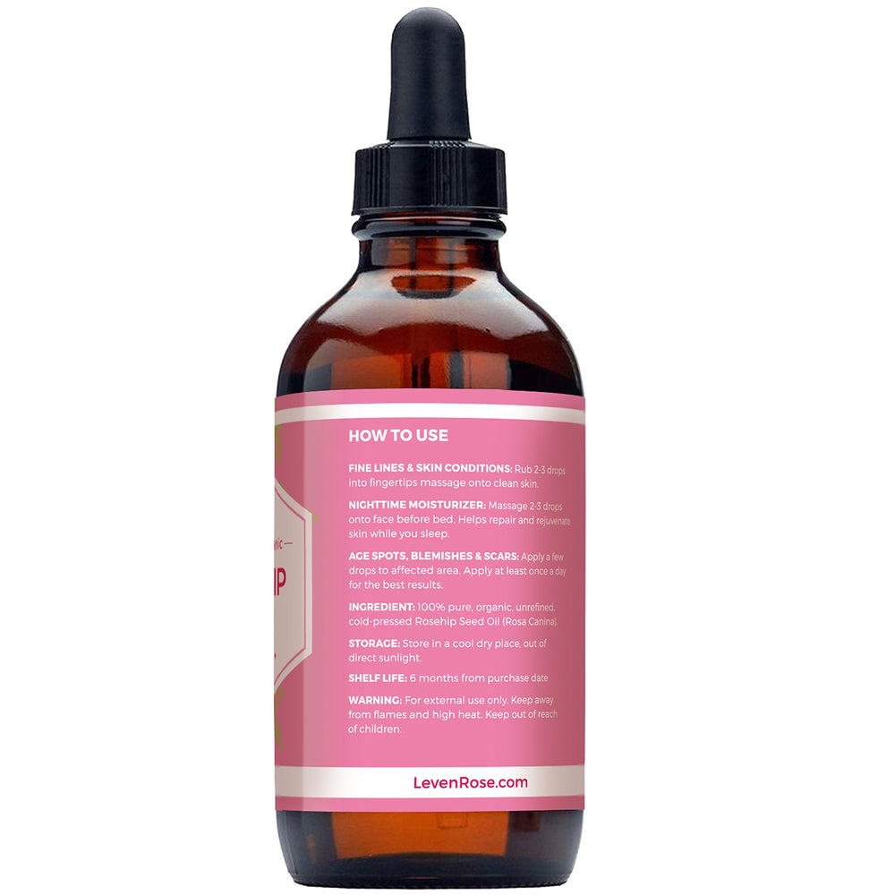 Leven Rose Rosehip Oil nighttime routine glow on clean skin
