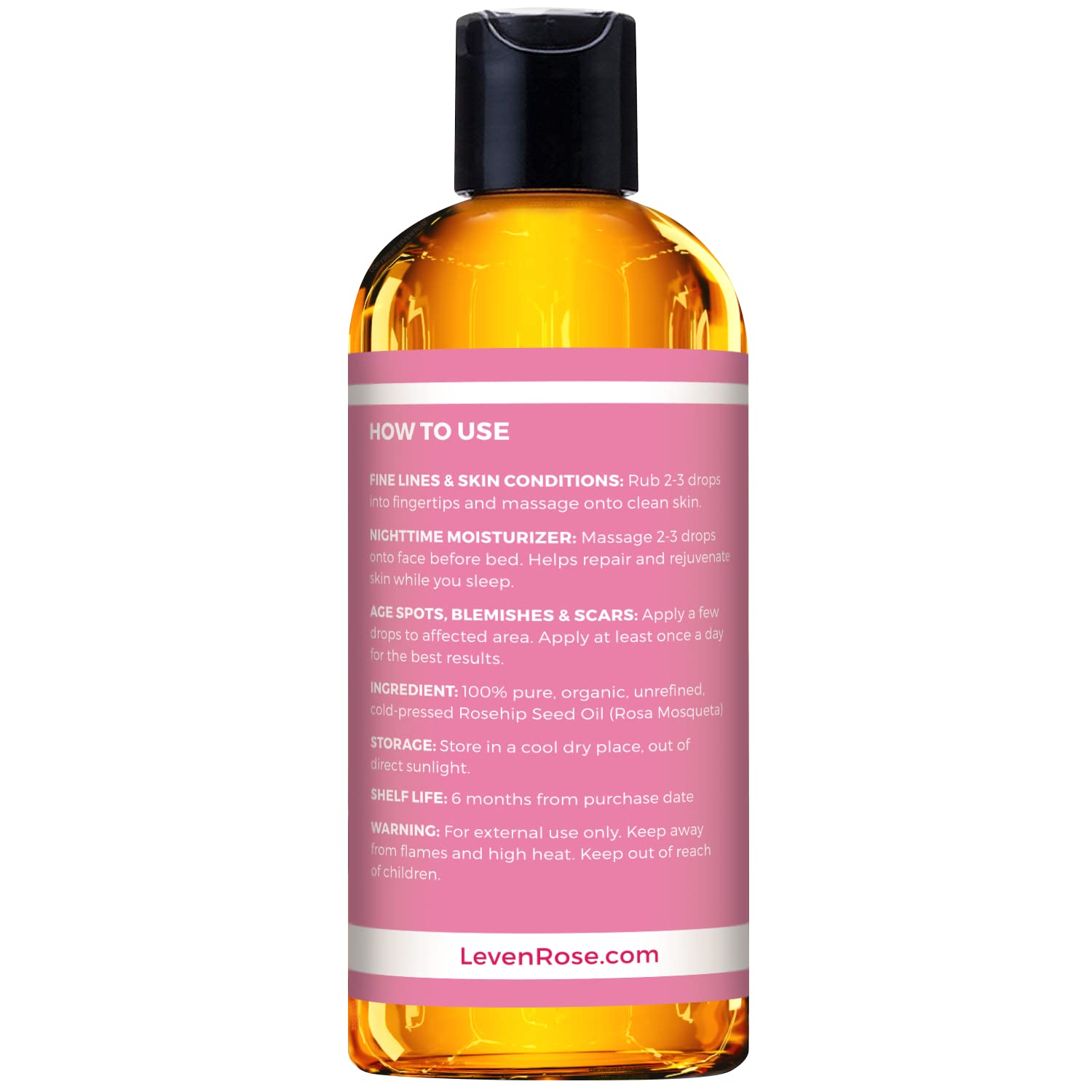 Evening drops nourish scalp and hair for a silky feel with Leven Rose