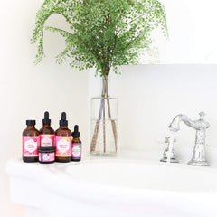 Leven Rose Vitamin C Serum morning routine setup with dropper usage