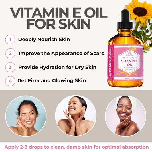 Leven Rose Vitamin E Oil pipette dispense, easy daily nourishment for face