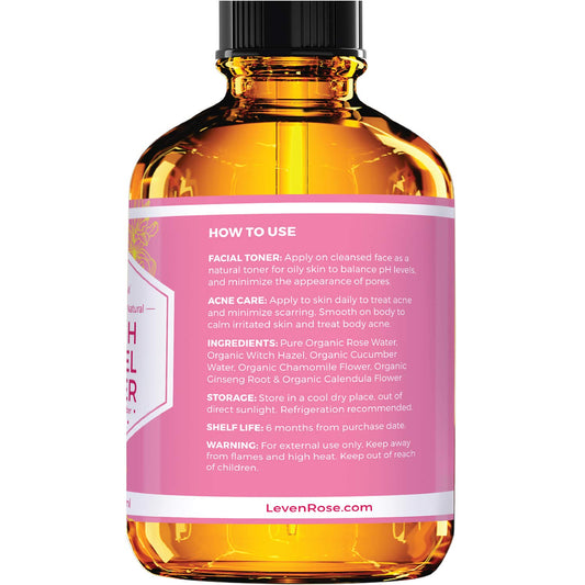 Leven Rose Witch Hazel Toner rose-water mist provides refreshing on-the-go hydration.