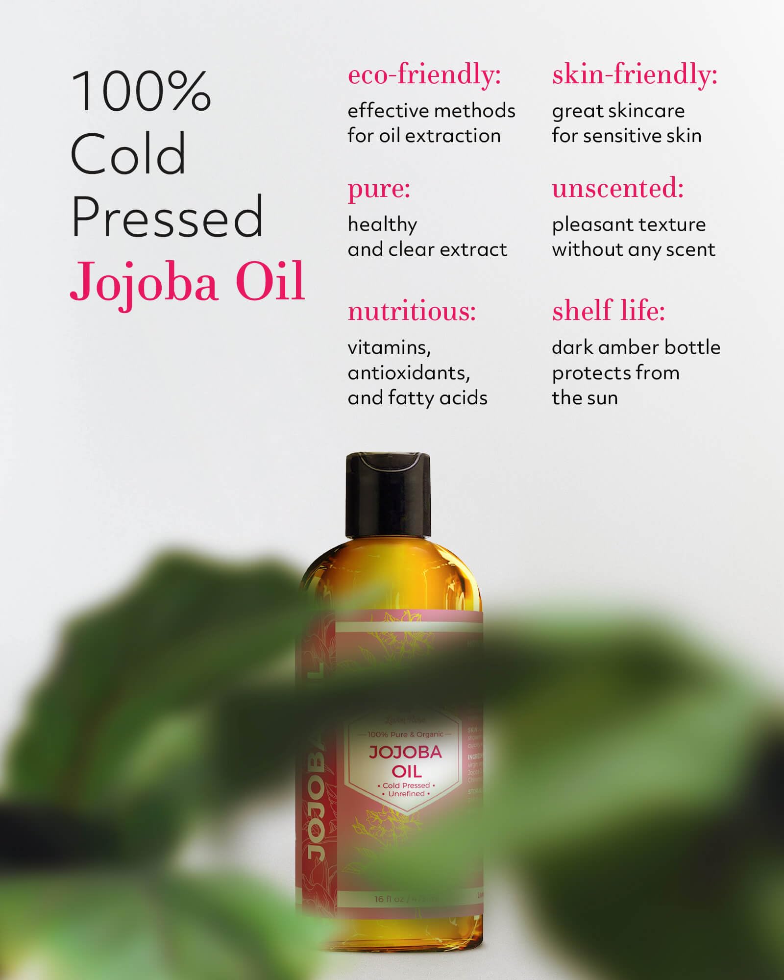 Leven Rose Jojoba Oil hair-nails-use nourishes hair and nails with hydration