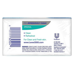 Lever 2000 Original soap lather on hand providing refreshing cleanse.