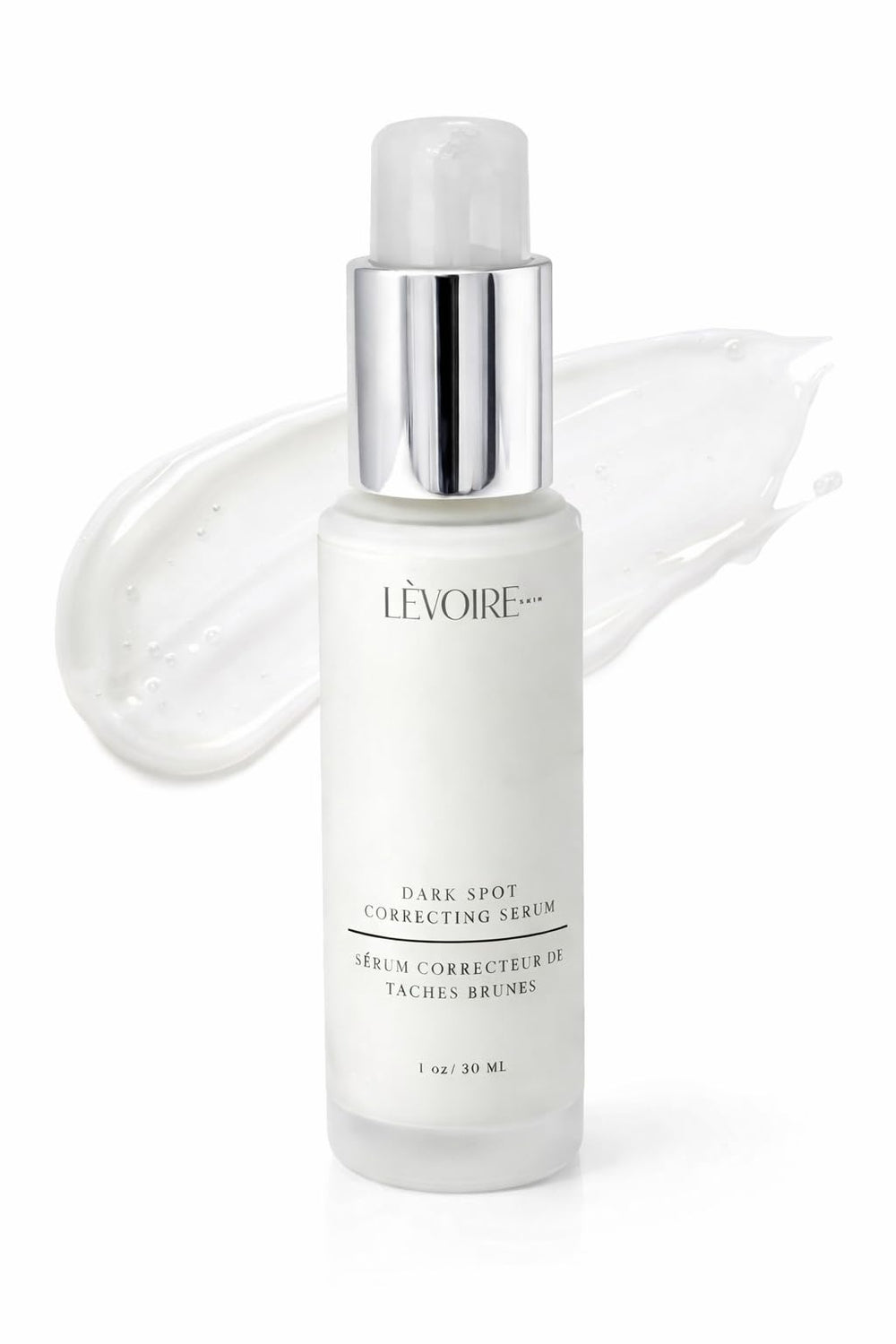 LEVOIRE SKIN dark-spot-serum bottle closeup highlighting premium packaging and daily use