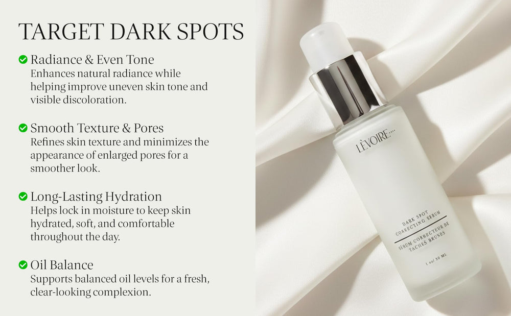 LEVOIRE SKIN dark-spot-serum texture swatch suggests lightweight hydration