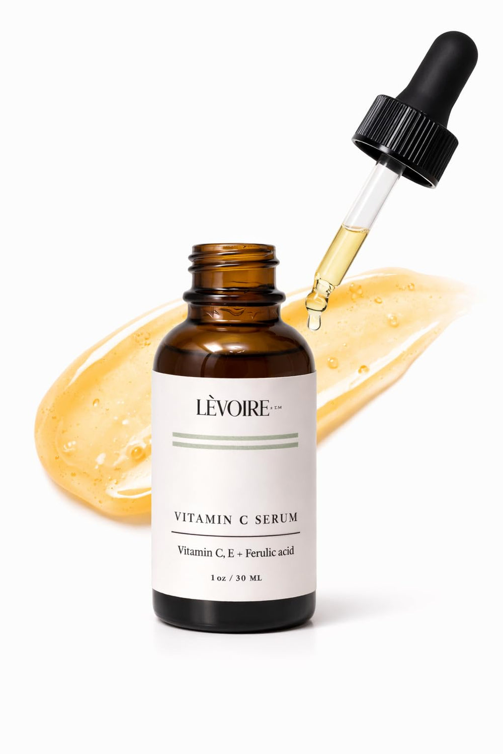 LEVOIRE SKIN Vitamin C Radiance Serum bottle closeup highlighting premium packaging and brightening potential.