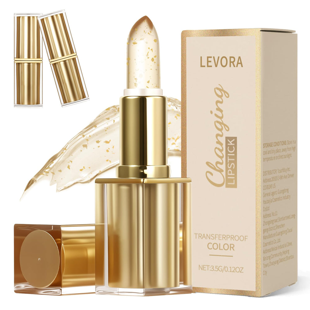 Levora color-changing lipstick cap close-up, showcasing sleek design for on-the-go touchups.
