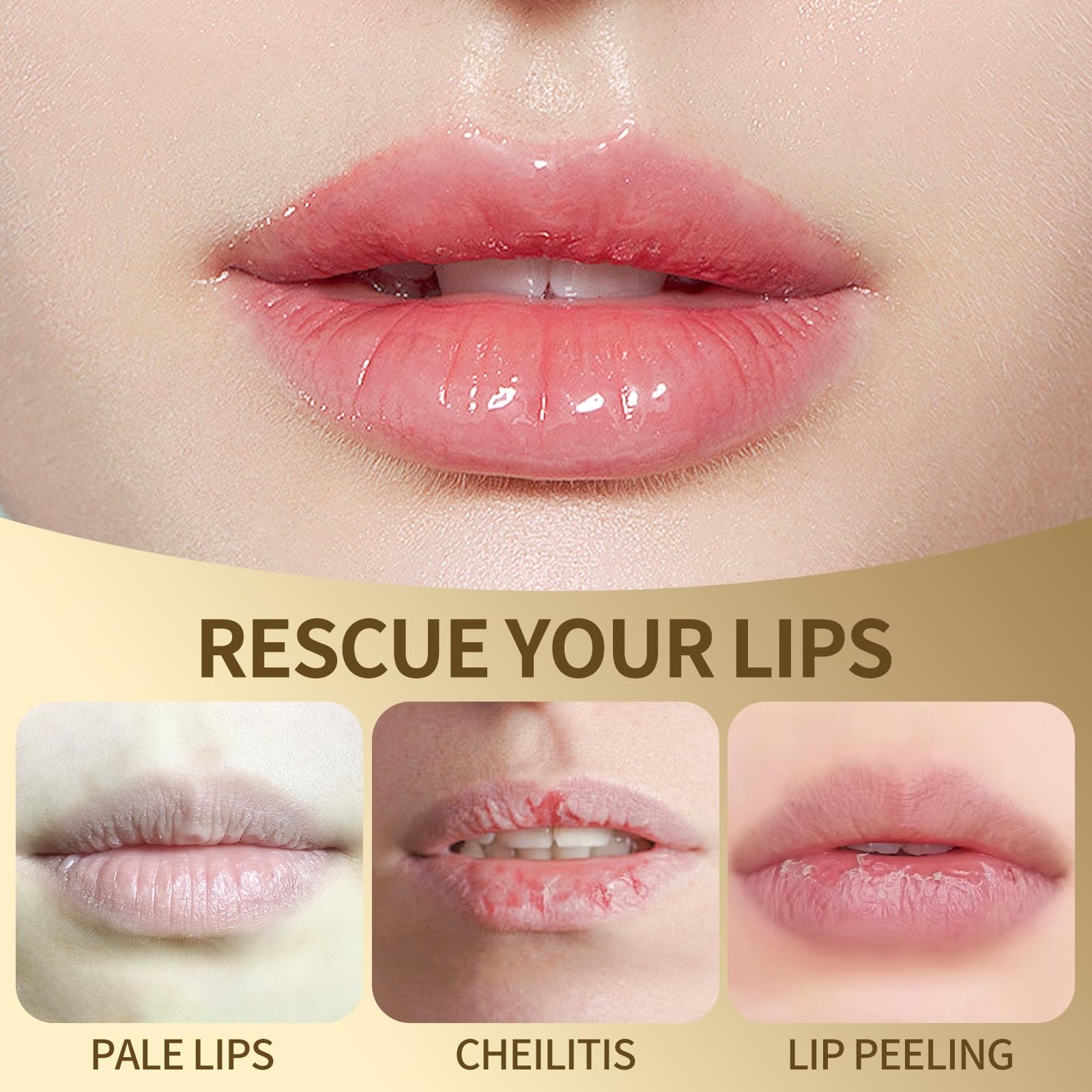 Levora lipstick applied on lips with a glossy, hydrated finish.