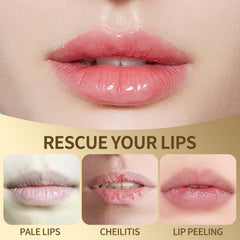 Levora lipstick applied on lips with a glossy, hydrated finish.