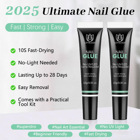 LEYKOSH Nail Glue offers up to 28 days of hold for press-ons