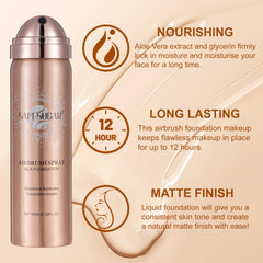 Lezero AirBrush Foundation Spray brush included for easy blending