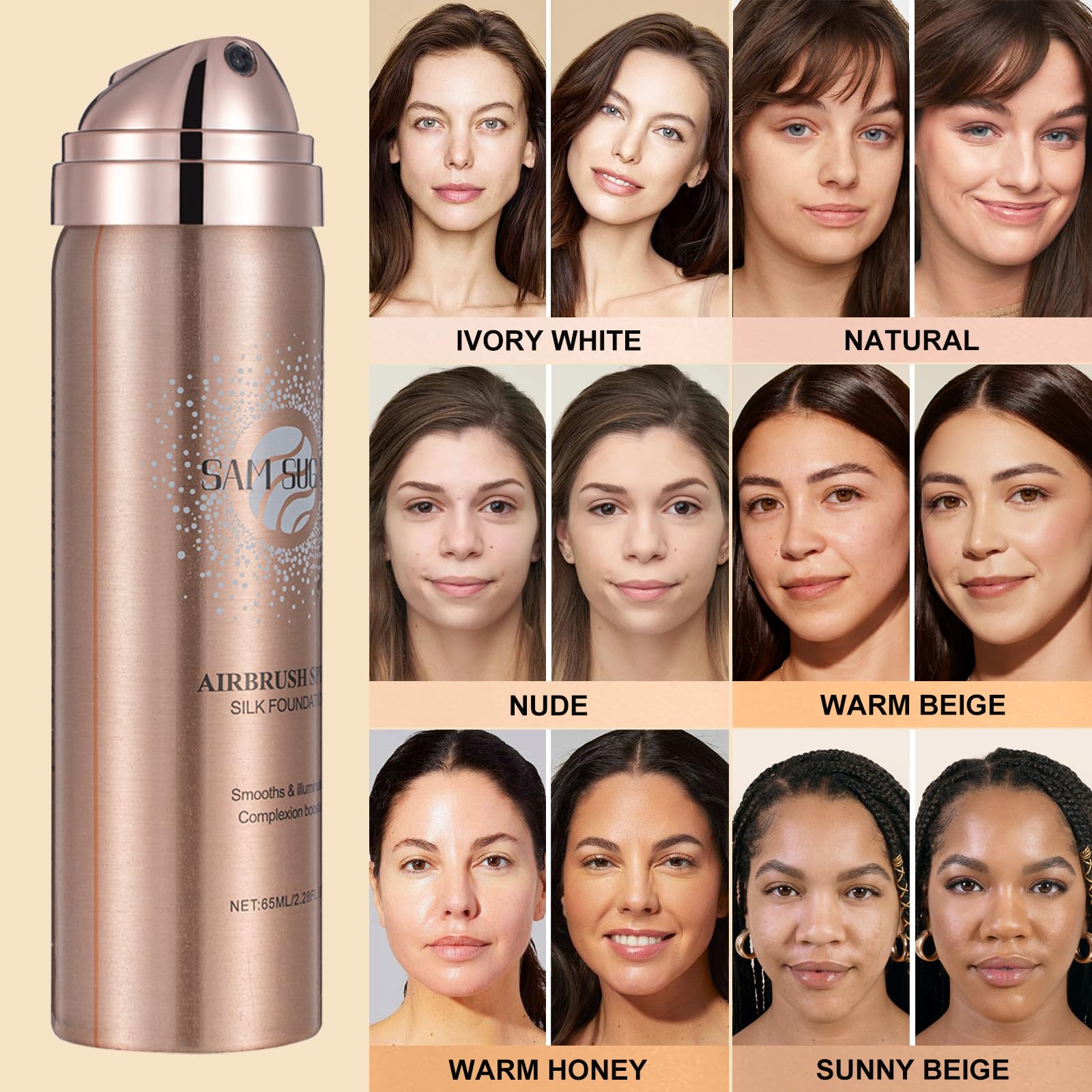Lezero AirBrush Foundation Spray shade Porcelain for very light skin
