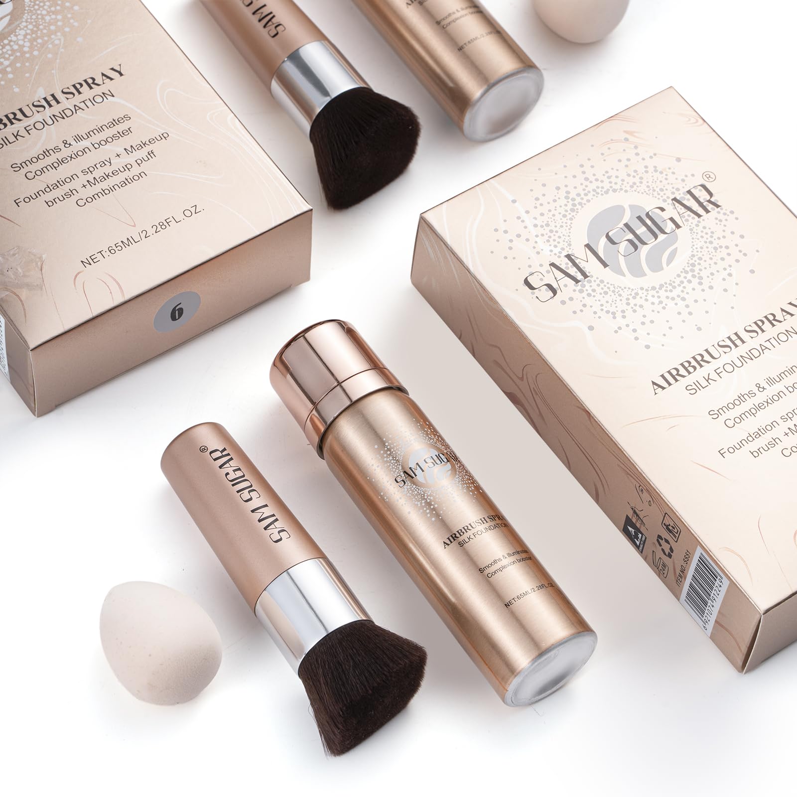 Lezero AirBrush Foundation Spray shade Warm Honey for warm deeper tones