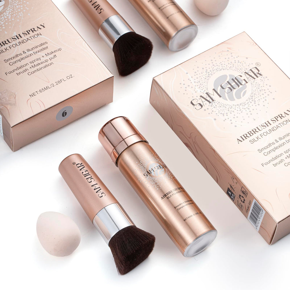 Lezero AirBrush Foundation Spray shade Warm Honey for warm deeper tones