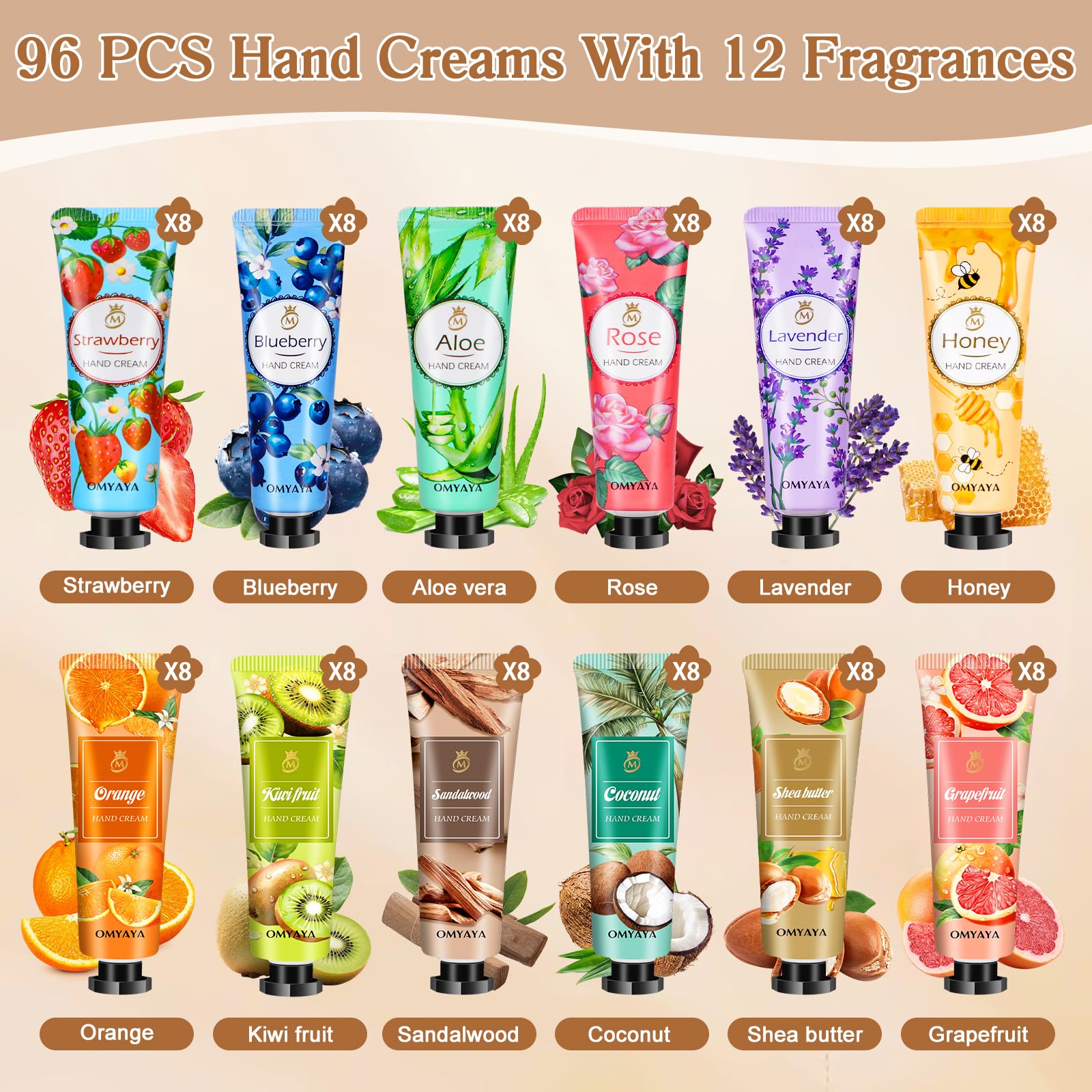 LFENYIGI 12-fragrance variety hand cream perfect for gifting and stocking stuffers