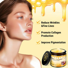 LHBMET Bee Venom Cream bottle highlights moisturizing ingredients.