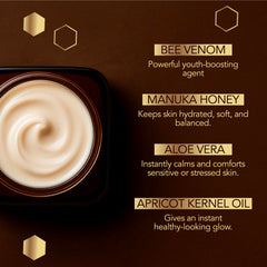 LHIVE bee venom cream aloe vera infusion shows soothing, hydrating benefit.