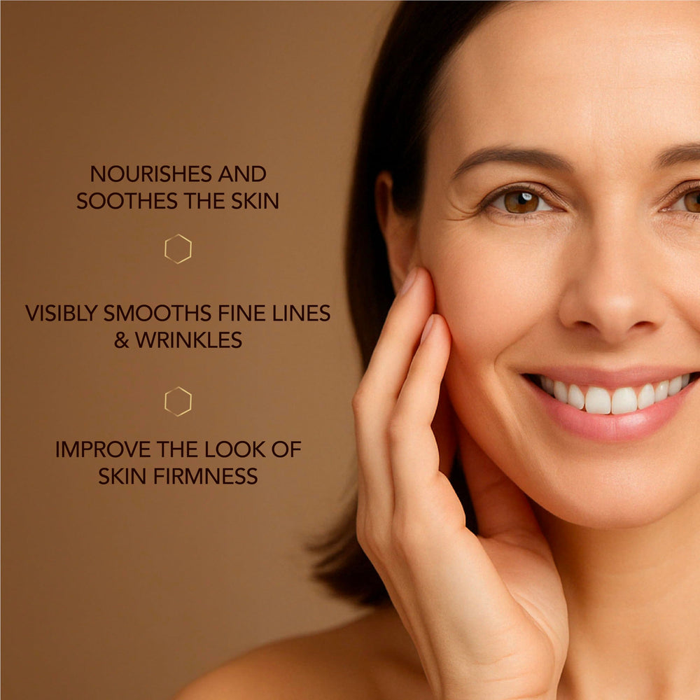 LHIVE bee venom cream with Manuka honey glow demonstrates luxurious hydration.