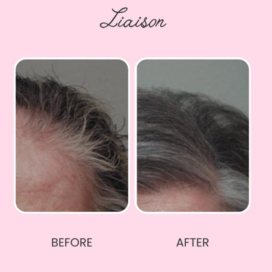 Liaison Gray Repair Serum dropper ready for precise application.